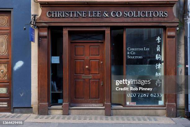 General view of the Christine Lee & So Solicitors office on Wardour Street on January 13, 2022 in London, England. MPs have been warned Chinese...