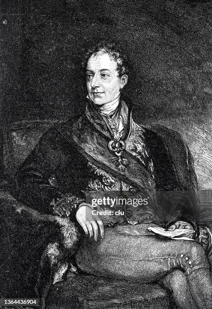 prince clemens wenzel von metternich, austrian chancellor - rhineland palatinate stock illustrations