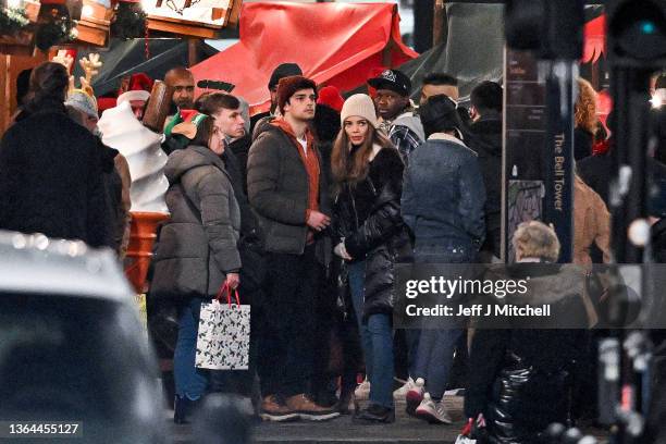 Actor Leslie Grace on the set of the new Batgirl movie on January 13, 2022 in Glasgow, Scotland. Leslie Grace is to star as Batgirl in the...