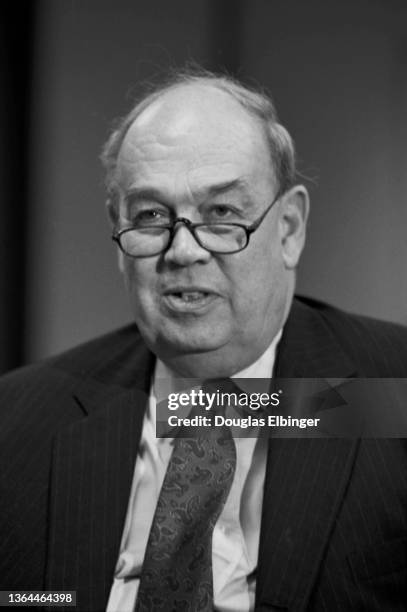 View of American broadcast journalist Charles Kuralt during an event at Michigan State University, East Lansing, Michigan, September 29, 1994.