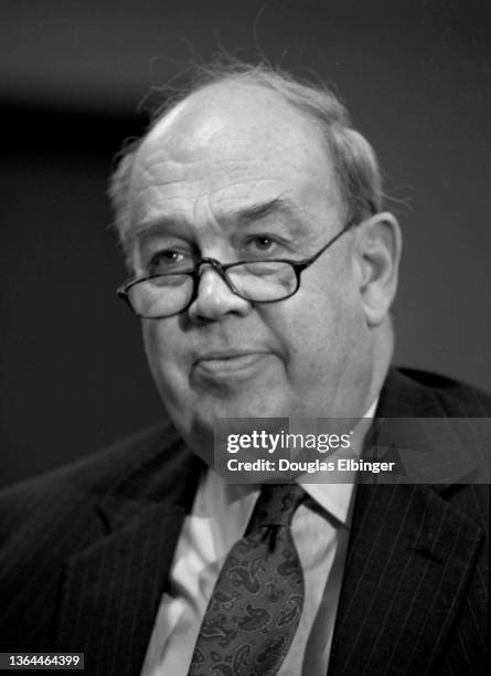 View of American broadcast journalist Charles Kuralt during an event at Michigan State University, East Lansing, Michigan, September 29, 1994.