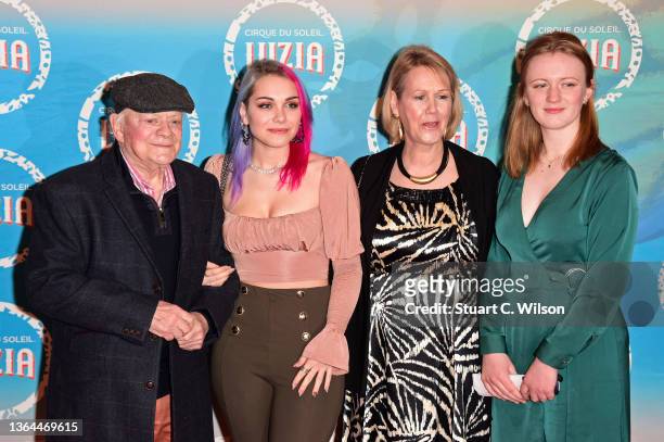 Sir David Jason, Gill Hinchcliffe, Sophie Mae and guest attend Cirque du Soleil's "LUZIA" London Premiere at the Royal Albert Hall on January 13,...