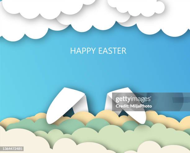 easter background illustration  , greeting card - easter bunny cartoon stock illustrations