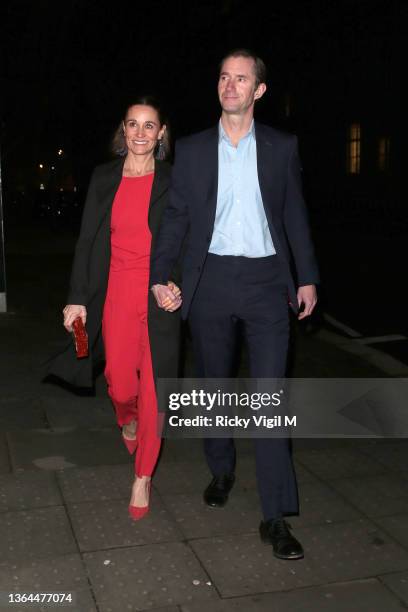 Pippa Middleton and James Matthews seen attending Cirque du Soleil: Luzia - press night at Royal Albert Hall on January 13, 2022 in London, England.