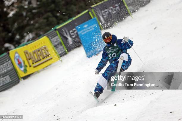 Joel Hendrick of Team USA falls during his run for the Men's Mogul Finals during the Intermountain Healthcare Freestyle International Ski World Cup...
