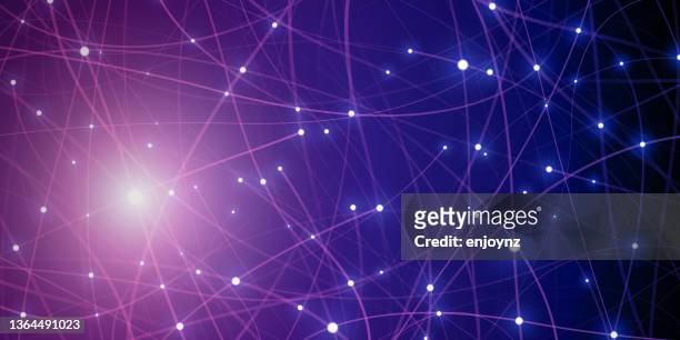 bildbanksillustrationer, clip art samt tecknat material och ikoner med blue and purple abstract data metaverse network background - nervcell