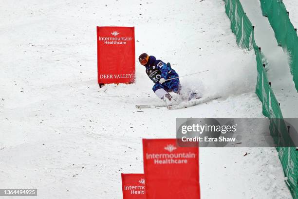 Joel Hendrick of Team USA takes a run for the Men's Mogul Finals during the Intermountain Healthcare Freestyle International Ski World Cup at Deer...