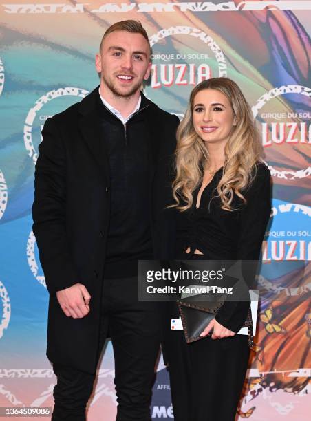 Jarrod Bowen and Dani Dyer attend Cirque du Soleil's "LUZIA" premiere at Royal Albert Hall on January 13, 2022 in London, England.