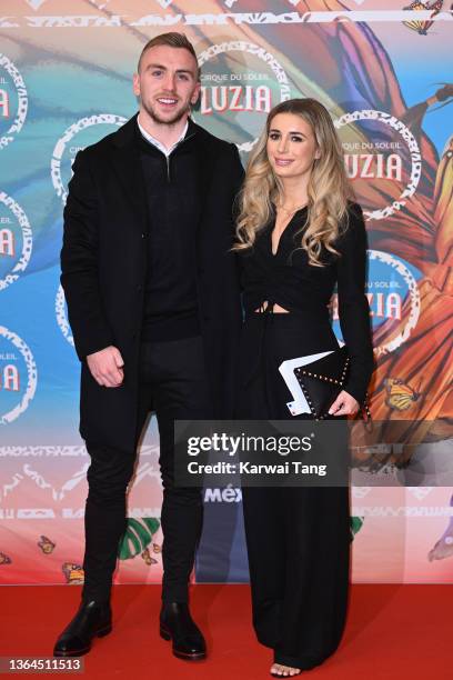 Jarrod Bowen and Dani Dyer attend Cirque du Soleil's "LUZIA" premiere at Royal Albert Hall on January 13, 2022 in London, England.