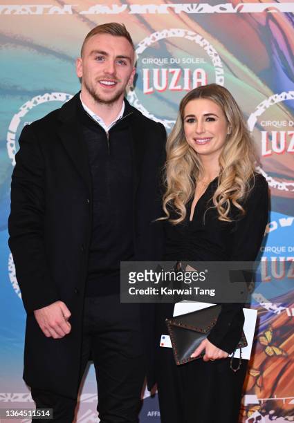 Jarrod Bowen and Dani Dyer attend Cirque du Soleil's "LUZIA" premiere at Royal Albert Hall on January 13, 2022 in London, England.