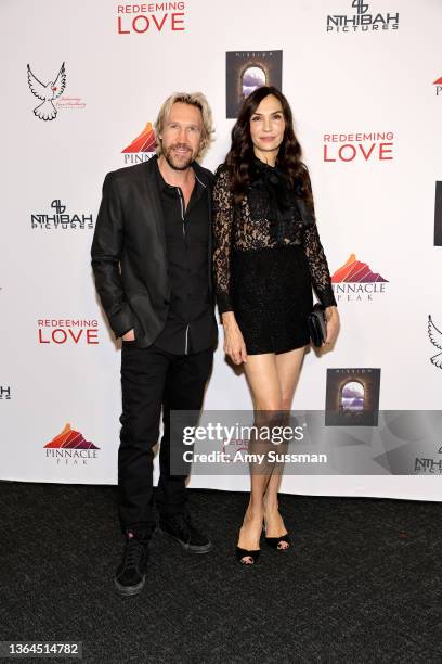 David A. R. White and Famke Janssen attend the Los Angeles special screening of Universal's "Redeeming Love" at Directors Guild of America on January...