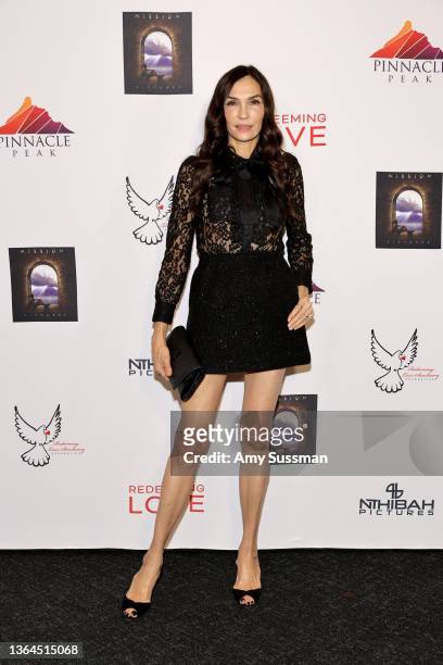 Famke Janssen attends the Los Angeles special screening of Universal's "Redeeming Love" at Directors Guild of America on January 13, 2022 in Los...