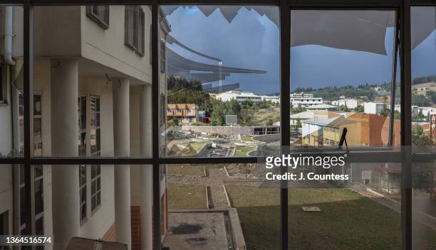 View of damage to the administration building at Wollo University on January 11, 2022 in Dessie, Ethiopia. The TPLF moved on the city of Dessie...