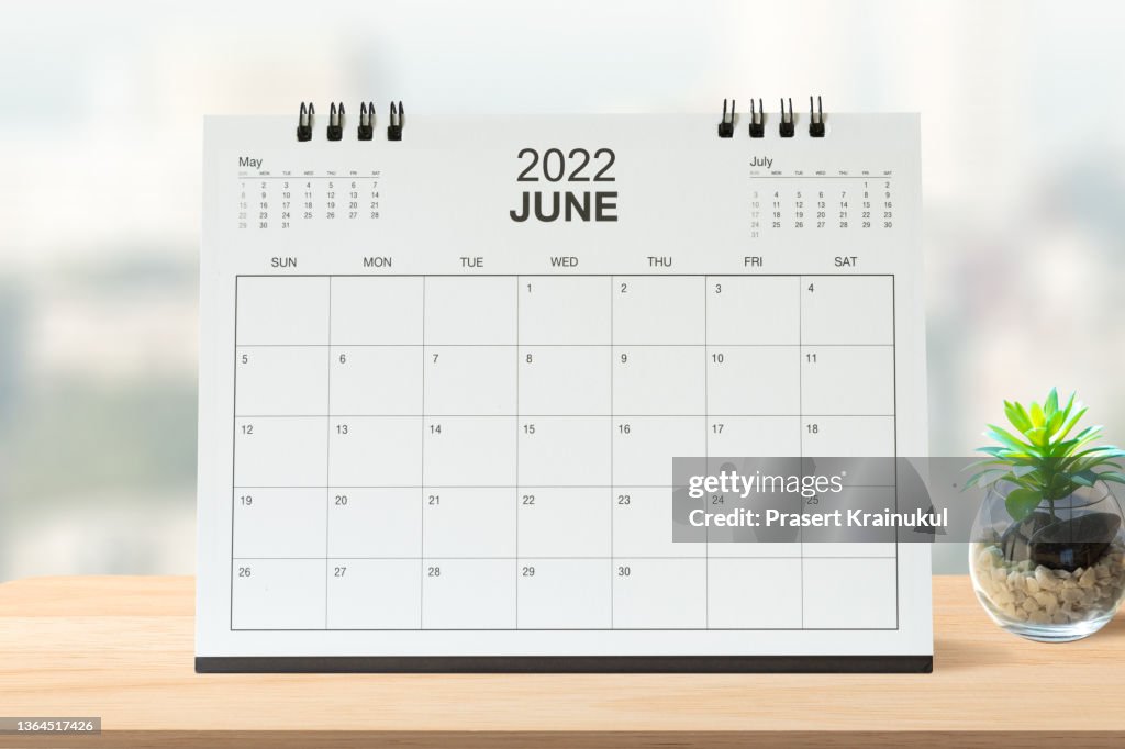 June. Monthly dest calendar  for 2022 year