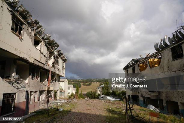 View of damage to major department offices on January 11, 2022 in Dessie, Ethiopia. The TPLF moved on the city of Dessie around October 30 shelling...
