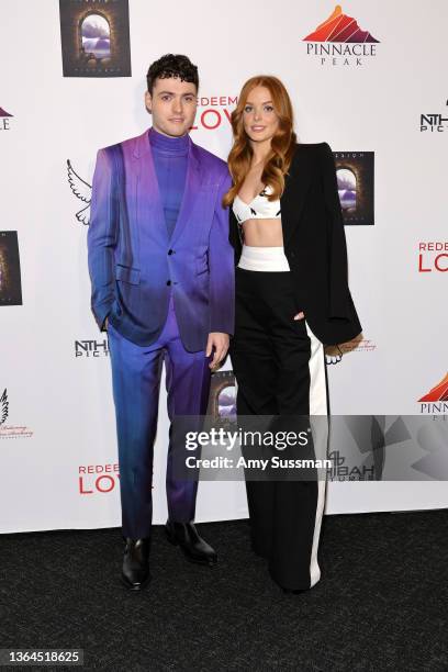 Tom Lewis and Abigail Cowen attend the Los Angeles special screening of Universal's "Redeeming Love" at Directors Guild of America on January 13,...