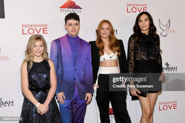 Livi Birch, Tom Lewis, Abigail Cowen, and Famke Janssen attend the Los Angeles special screening of Universal's "Redeeming Love" at Directors Guild...