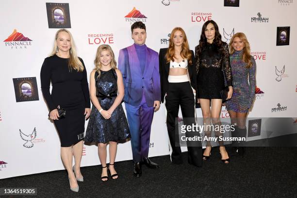 Cindy Bond, Livi Birch, Tom Lewis, Abigail Cowen, Famke Janssen, and Roma Downey attend the Los Angeles special screening of Universal's "Redeeming...