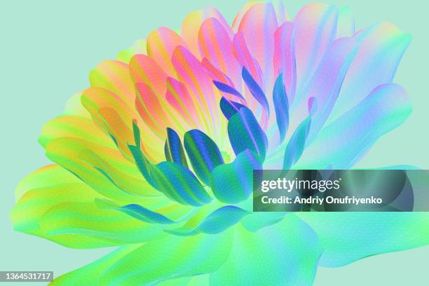 beauty neon nanotech flower - art and science stock-fotos und bilder