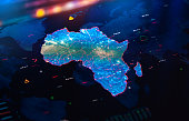Map of Africa on digital display