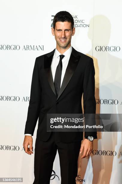 Novak Djokovic attends the Milan Gala Dinner benefitting the Novak Djokovic Foundation presented by Giorgio Armani at Castello Sforzesco. Milan ,...