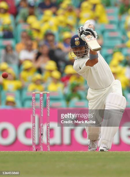 Sachin Tendulkar of India bats during day four of the Second Test Match between Australia and India at the Sydney Cricket Ground on January 6, 2012...