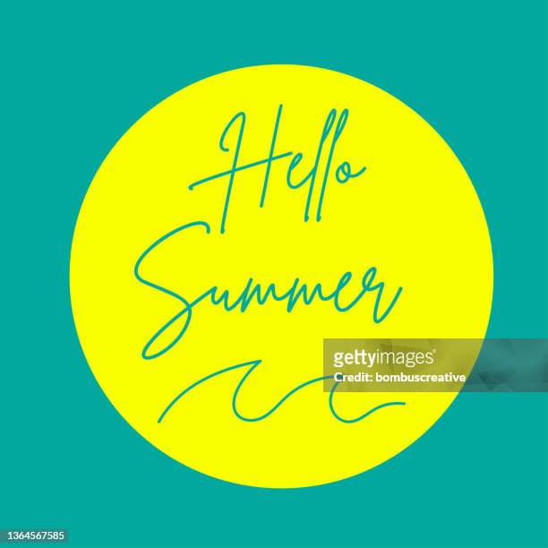 hallo sommer design - hello summer stock-grafiken, -clipart, -cartoons und -symbole