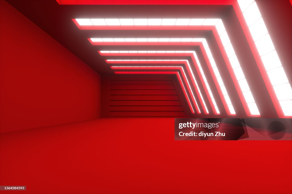 3d rendering of empty space in modern building