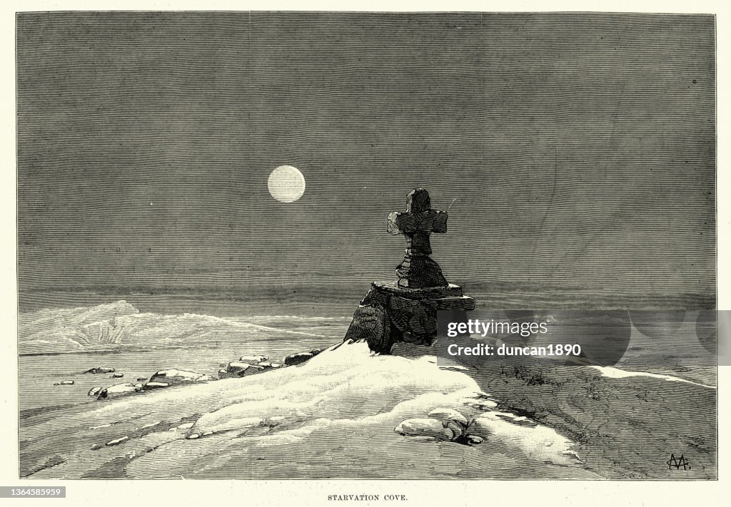 Monument to Franklin's lost expedition at Starvation Cove on the Adelaide Peninsula, 19th Century