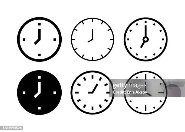 clock icons - afterwork stock illustrations