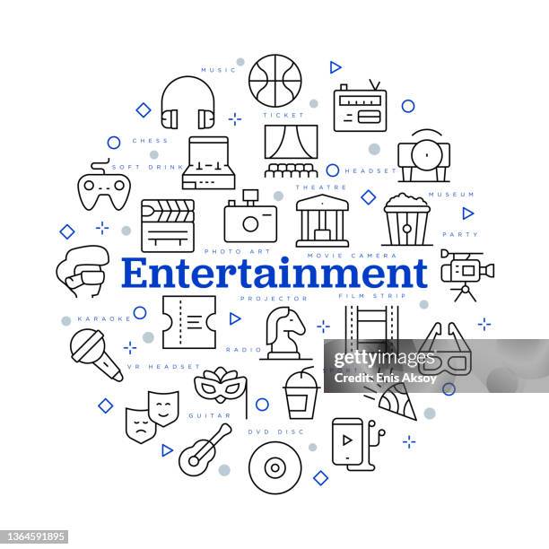 entertainment concept. vector design with icons and keywords. - nightlife stock illustrations
