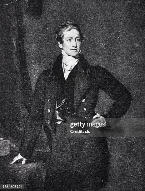 sir robert peel, british statesman and politician - sir robert peel stock illustrations