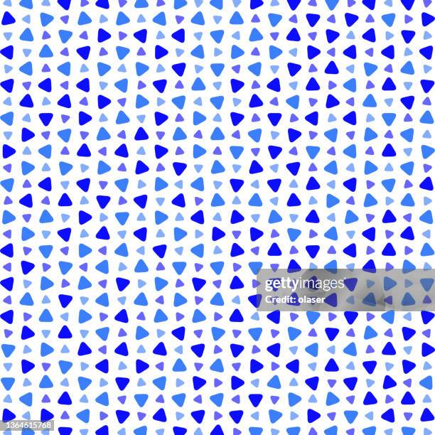 blue rounded triangles pattern in matrix, every second is smaller - second chance stock illustrations