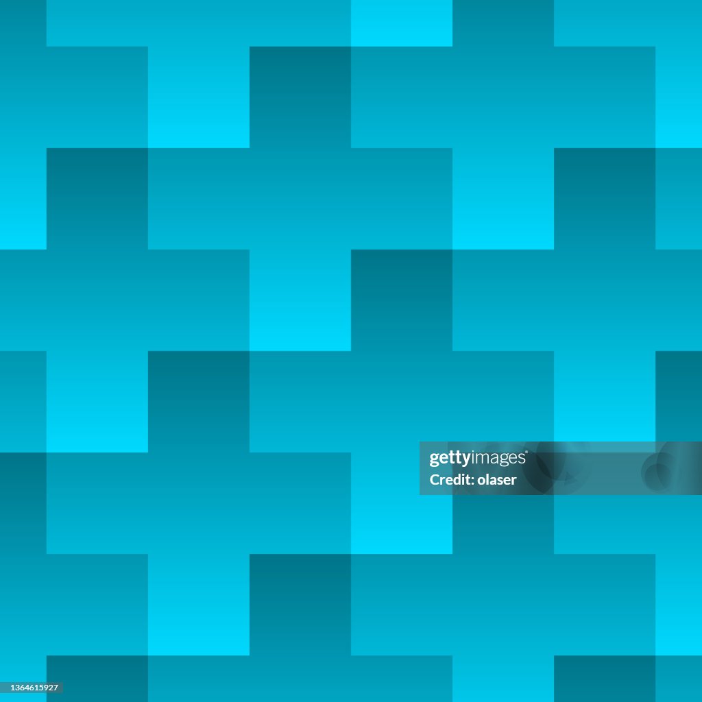 Turquoise plus symbols pattern