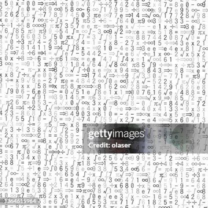 Random Math Symbols And Digits In Gray Scale High-Res Vector Graphic ...