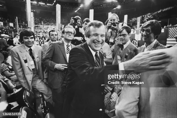 American politician US Senator Howard Baker smiles on the floor of the Republican National Convention at Joe Louis Arena, Detroit, Michigan, July 14...