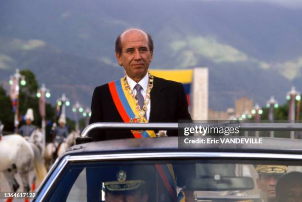 Portrait du président de la République du Venezuela Carlos Andrés Pérez, circa 1990.