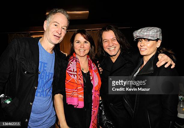 John McEnroe, Patty Smyth, Eddie Van Halen and Janie Van Halen at Cafe Wha? on January 5, 2012 in New York City. Van Halen announce their 2012 North...