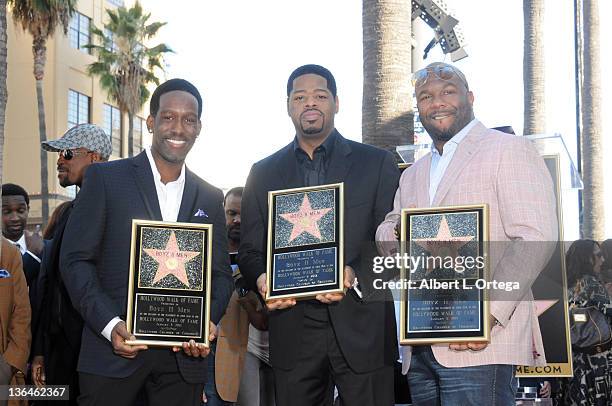 Musicians Nathan Morris, Shawn Stockman and Wanya Morris of Boyz II Men Honored On The Hollywood Walk Of Fame held at 7060 Hollywood Blvd on January...