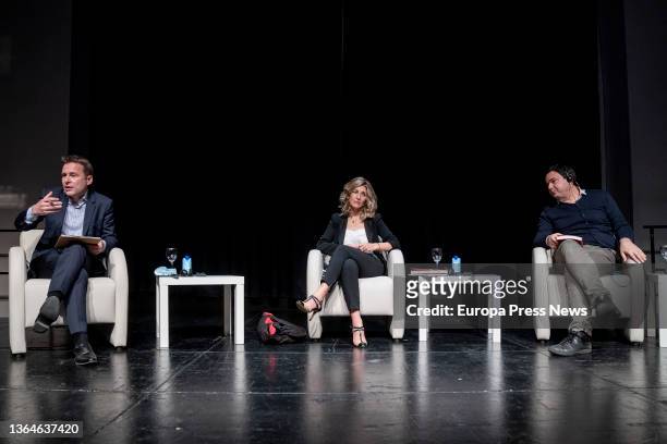 Second Vice President and Minister of Labor and Social Economy, Yolanda Diaz, and economist Thomas Piketty , participate in the dialogue...