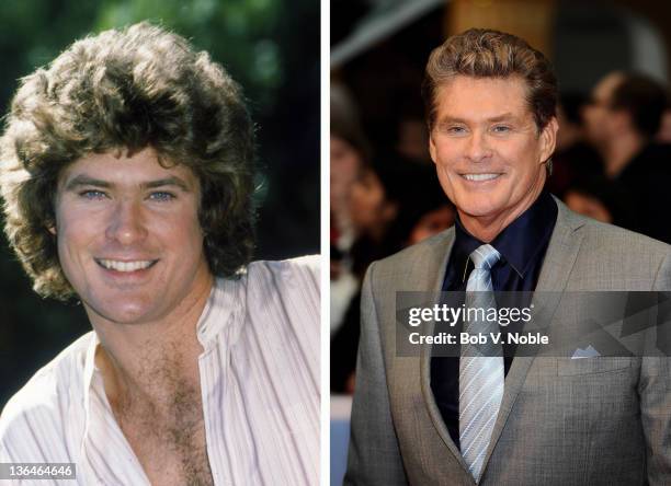 In this composite image a comparison has been made of actor David Hasselhoff. Many of today's leading Hollywood stars began their careers in daytime...
