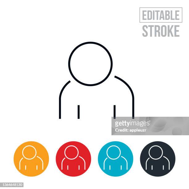 person with fatigue thin line icon - editable stroke - exhaustion stock illustrations