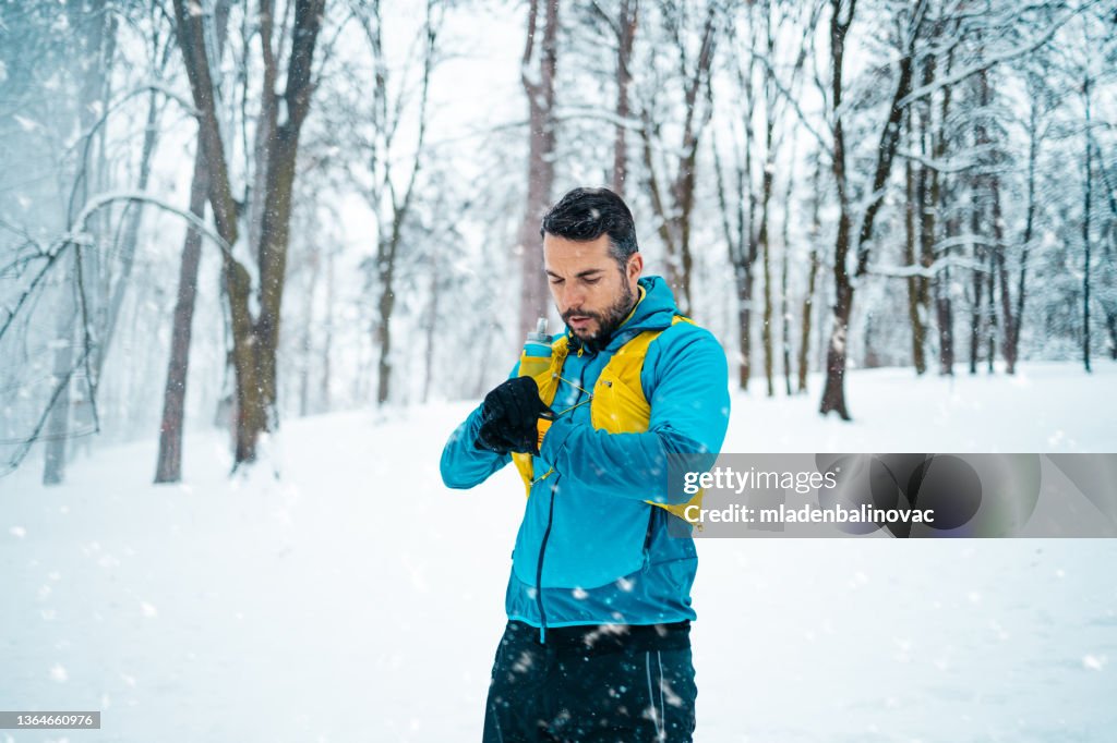 Man jogging in early morning