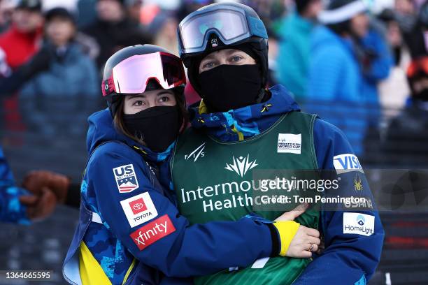 Jaelin Kauf of Team United States and Bradley Wilson of Team United States look on during the Intermountain Healthcare Freestyle International Ski...