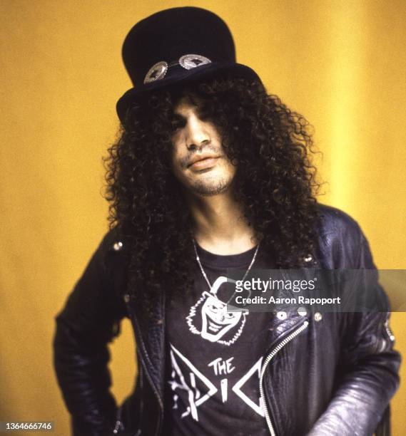 Los Angeles Master guitarist "Slash", Saul Hudson, poses in Los Angeles, California