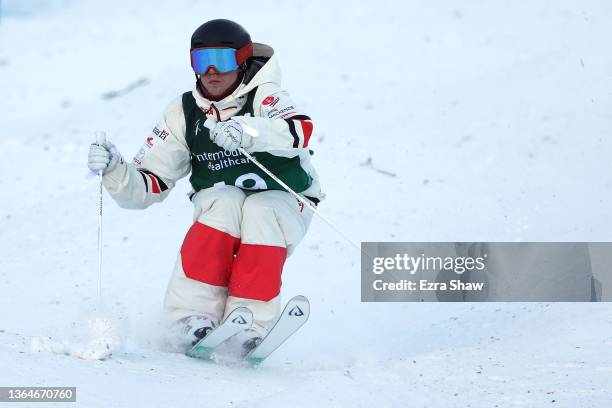 Brenden Kelly of Team Canada takes a run for the Men's Mogul Finals during the Intermountain Healthcare Freestyle International Ski World Cup at Deer...