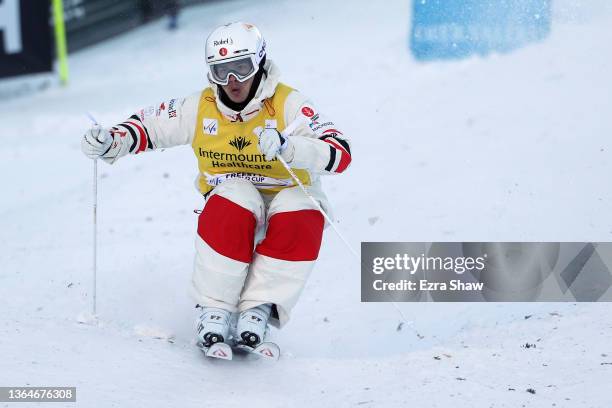 Mikael Kingsbury of Team Canada takes a run for the Men's Mogul Finals during the Intermountain Healthcare Freestyle International Ski World Cup at...