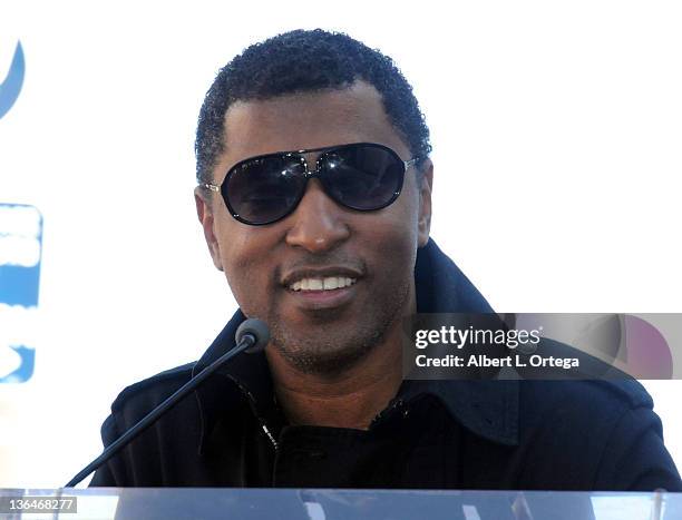 Producer Kenneth "Babyface" Edmonds at the Boyz II Men Hollywood Walk Of Fame ceremony held at 7060 Hollywood Blvd on January 5, 2012 in Hollywood,...