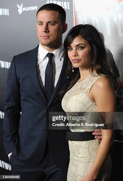 Actor Channing Tatum and actress Jenna Dewan arrive to the premiere of Relativity Media's "Haywire" at DGA Theater on January 5, 2012 in Los Angeles,...