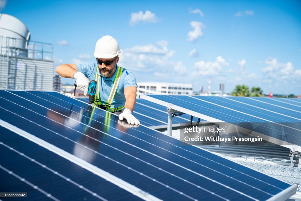 Engineer for solar panel inspection roof construction.
